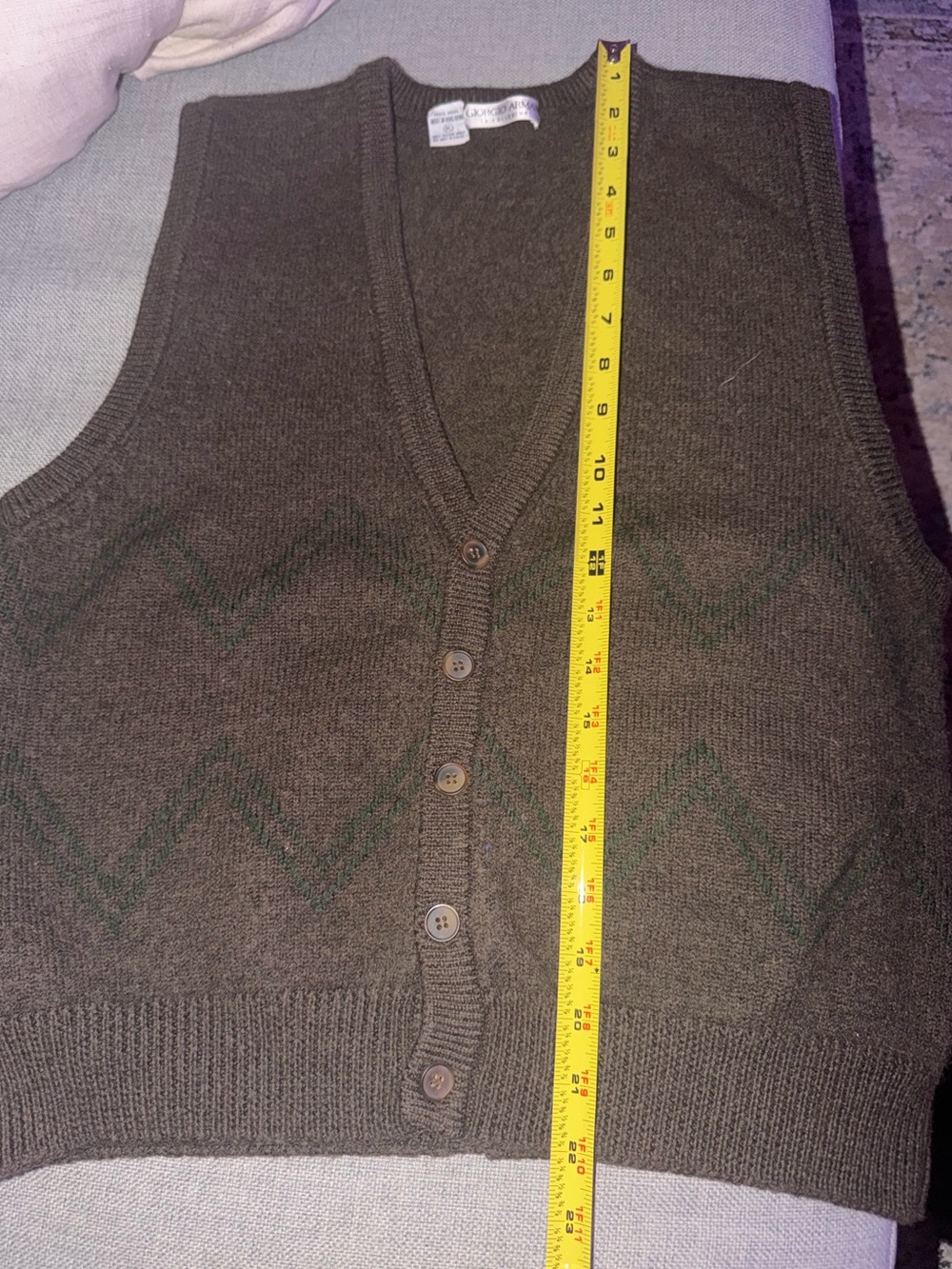 Giorgio Armani 100% Wool Sweater Vest - Picture 4 of 4